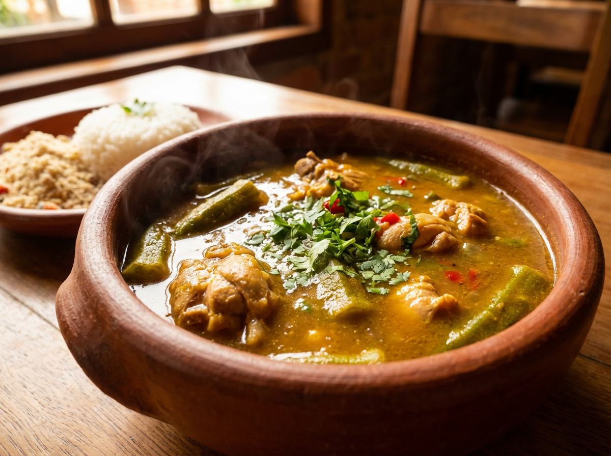 Frango ensopado com quiabo